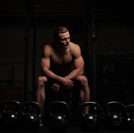 The picture of Robert Maaser clicked during his workout session. 